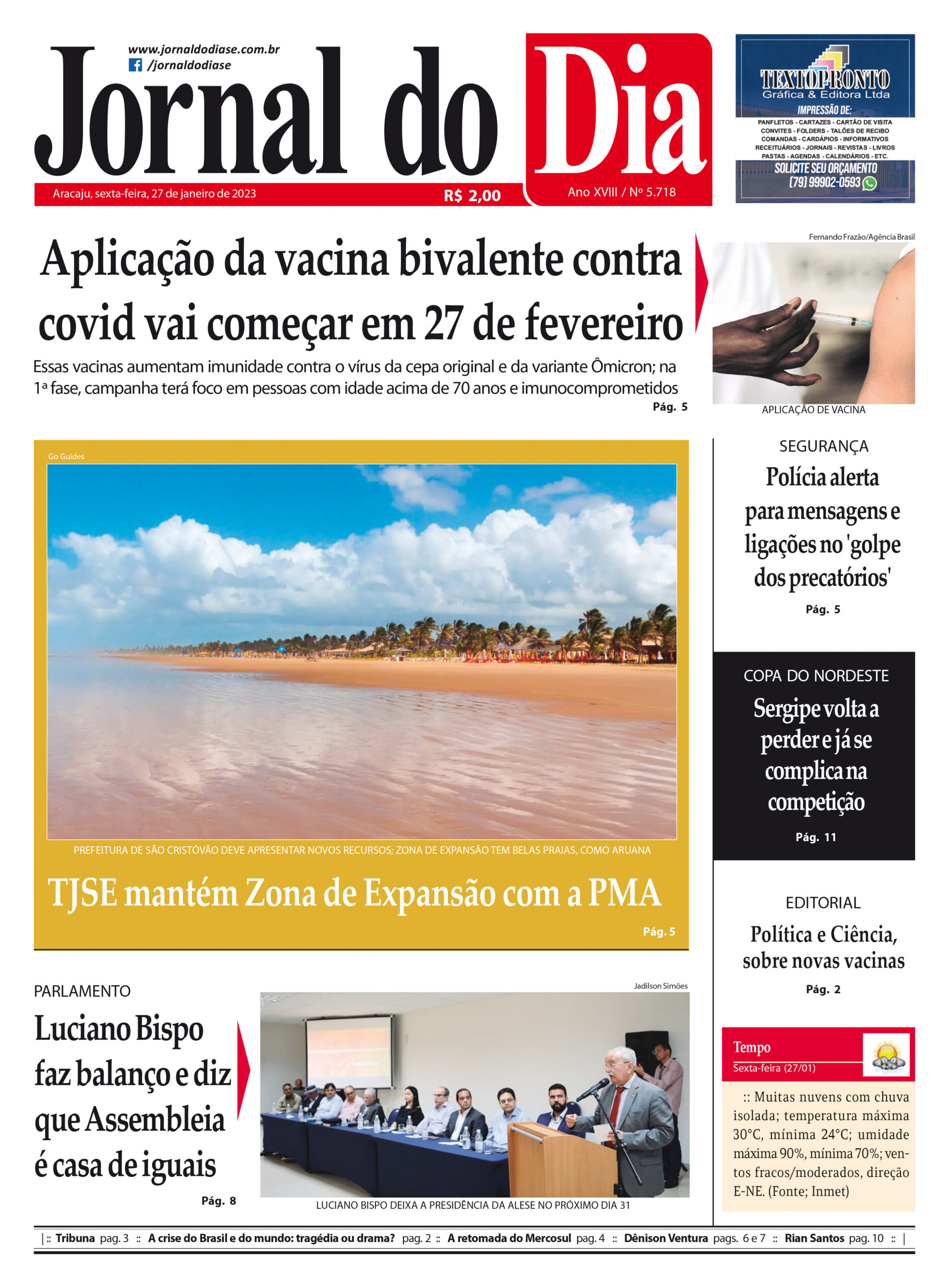 Capa 27 01 2023 Jornal Do Dia