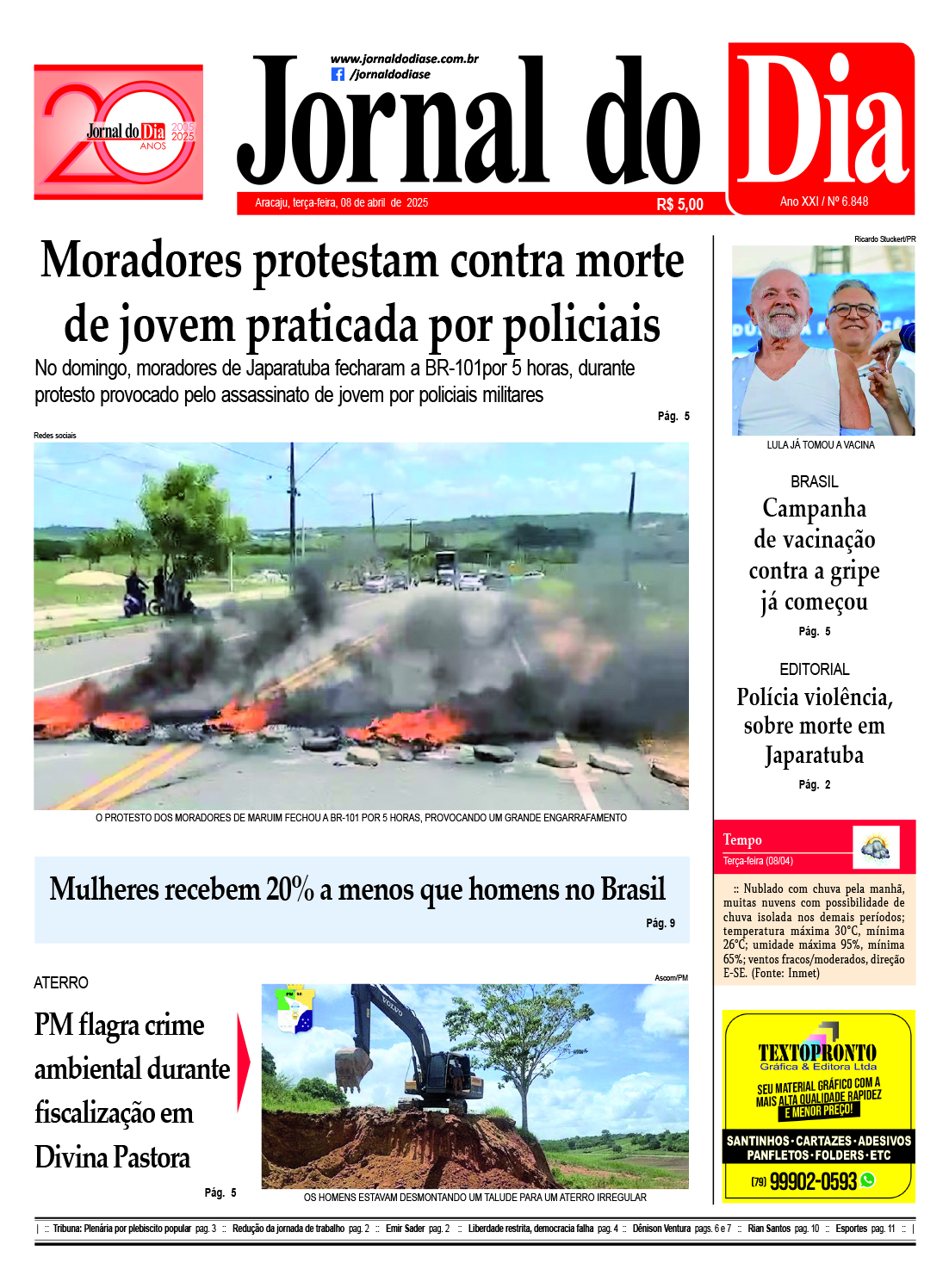 Capa do dia